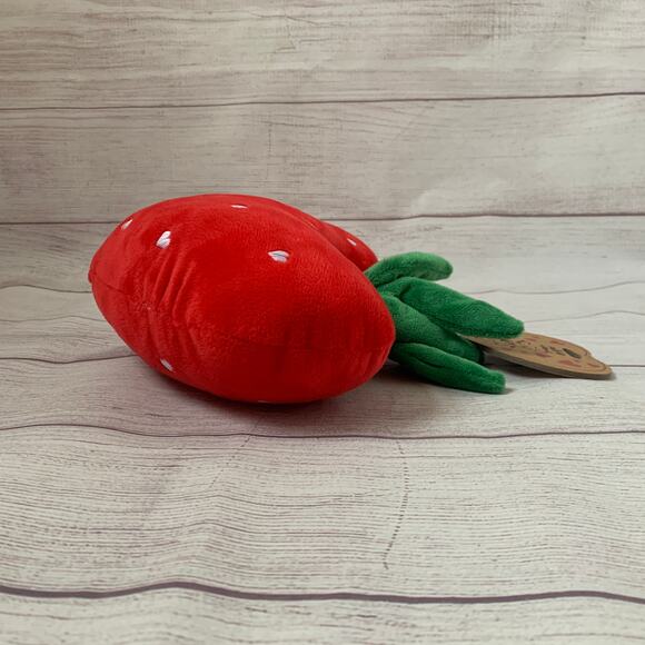 Pally Paws Red Heart Shaped Strawberry Plush Dog Toy with Embroidered Hearts - Picture 6 of 11